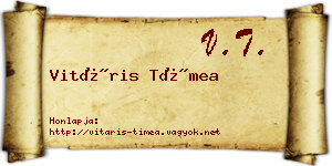 Vitáris Tímea névjegykártya