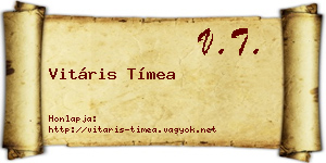 Vitáris Tímea névjegykártya